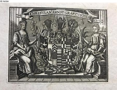 Exlibris Graf Christian Ernst zu Stolberg-Wernigerode (1691-1771)