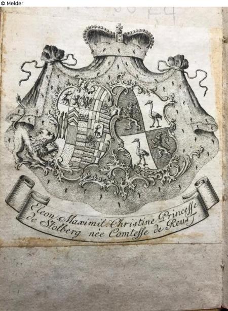 Exlibris Prinzessin Eleonore Maximiliane zu Stolberg-Gedern (1737-1782)
