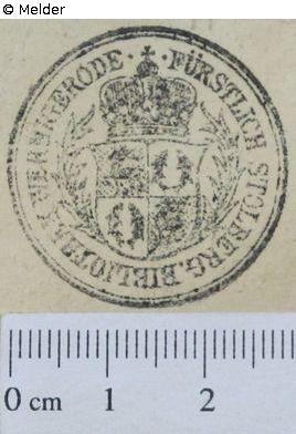 Stempelvariante der Fürst zu Stolberg-Wernigerodeschen Bibliothek