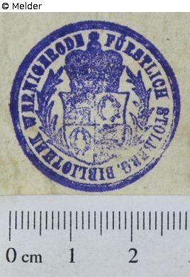 Stempelvariante der Fürst zu Stolberg-Wernigerodeschen Bibliothek