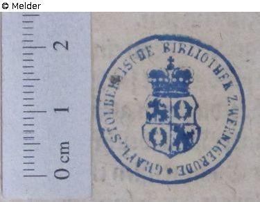 Stempelvariante der Fürst zu Stolberg-Wernigerodeschen Bibliothek